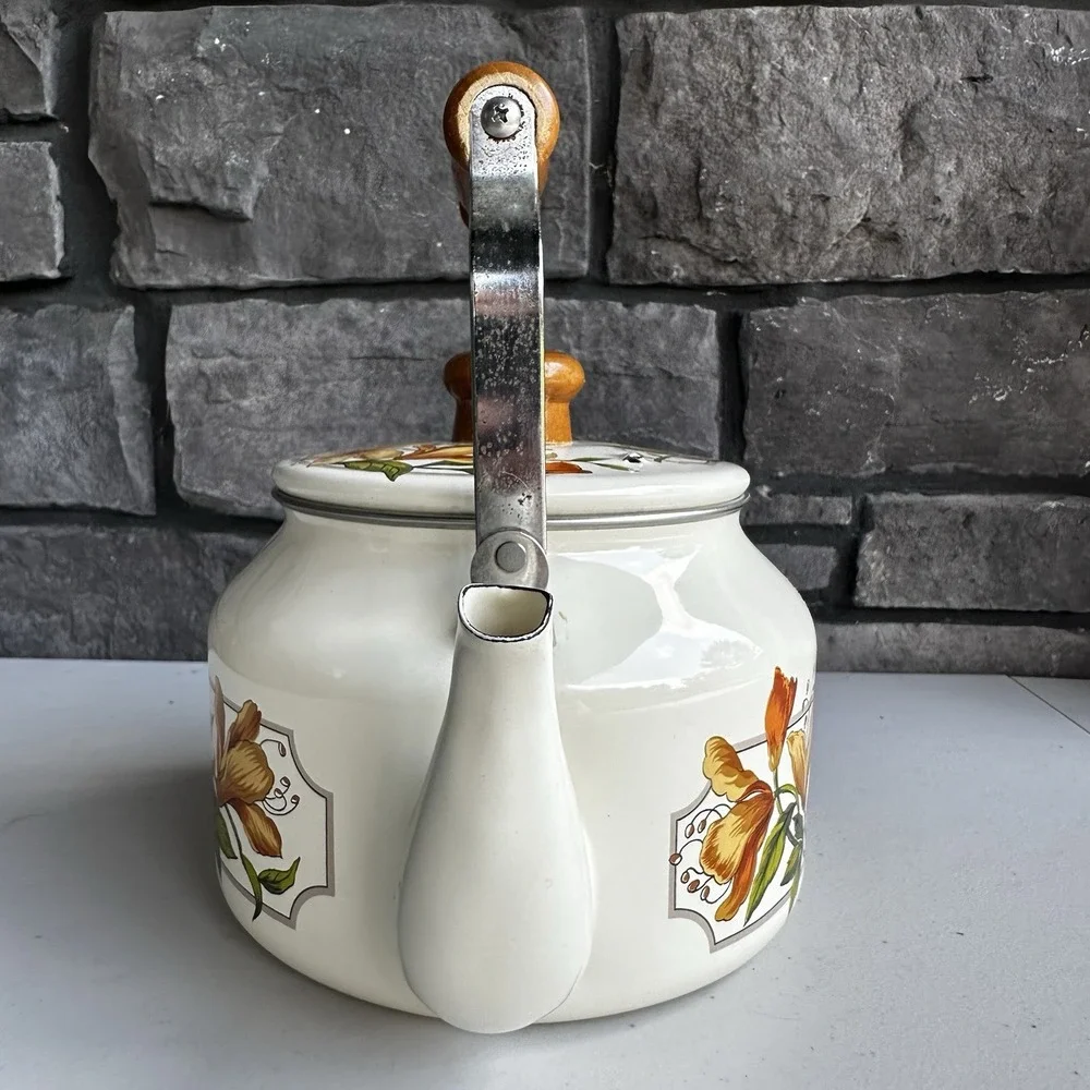 Vintage 1982 Gailstyn Sutton Azalea Floral Tea Pot Kettle Cottagecore Granny